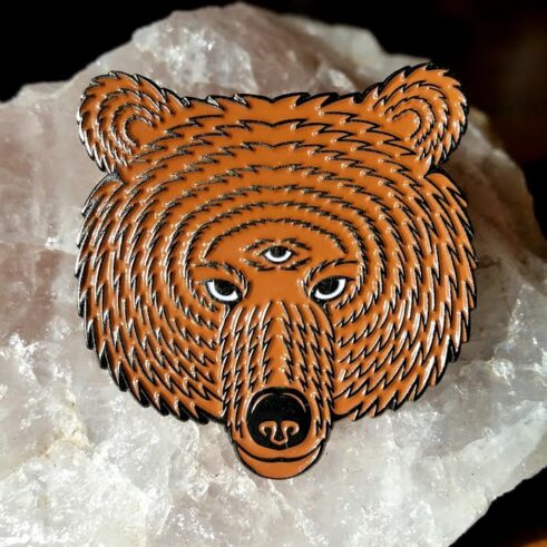 Third Eye Bear spirit animal pin - jambands, music festival, phish, owsley, LSD - Image 2