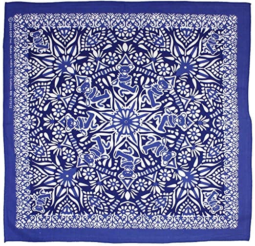 Grateful Dead bandana - Blue Dancing Bear Mandala kerchief