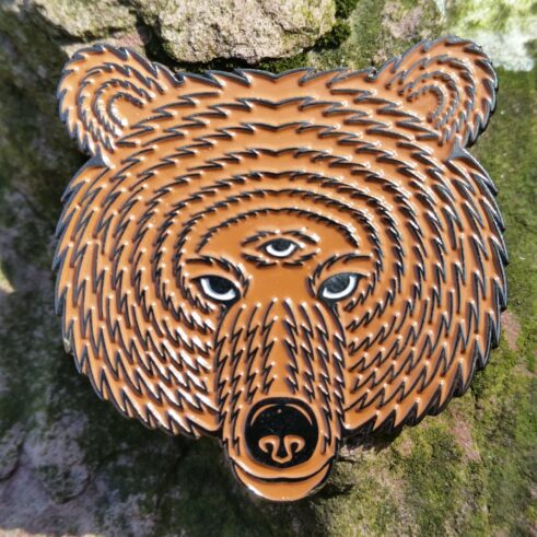 Third Eye Bear spirit animal pin - jambands, music festival, phish, owsley, LSD