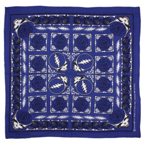 Grateful Dead bandana - Blue Steal Your Face / Roses kerchief