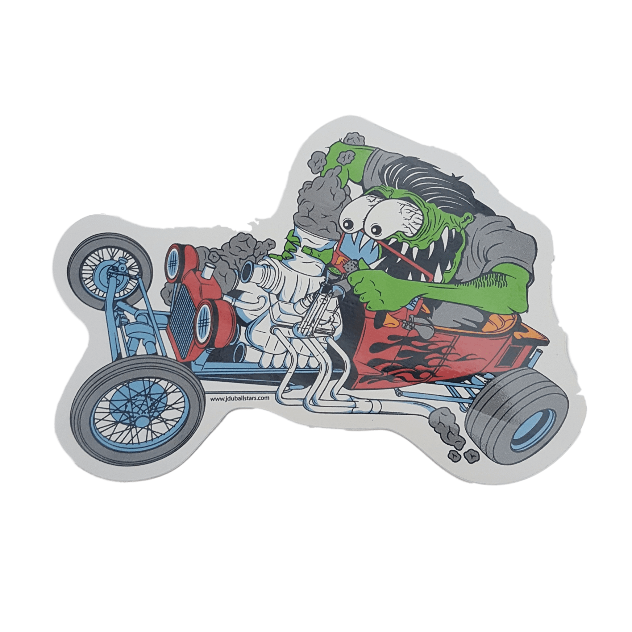 Burnout! sticker - gearhead, hot rod, music festivals, cannabis 420