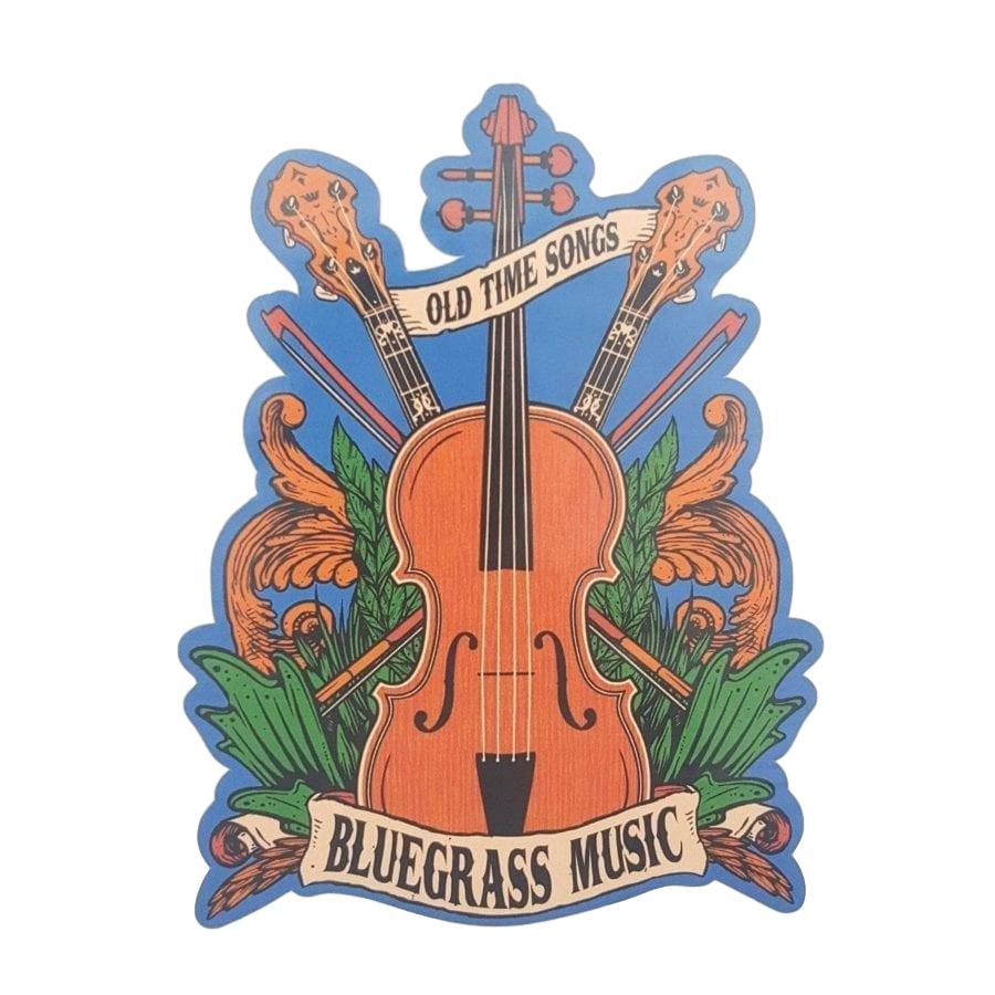 Bluegrass instruments sticker - music festival, Americana inspired