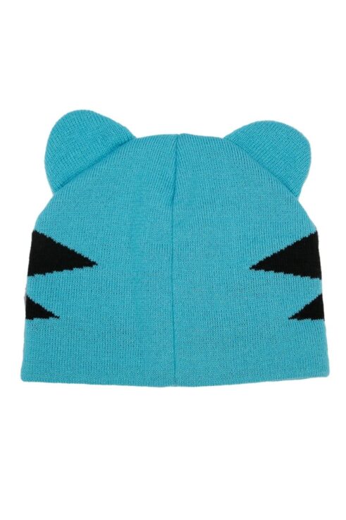 blue Grateful Dead dancing bear with ears knit winter hat - Image 2