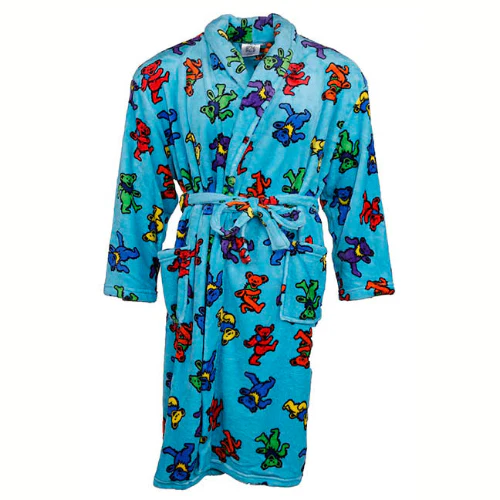Grateful Dead plush blue robe with dancing bears