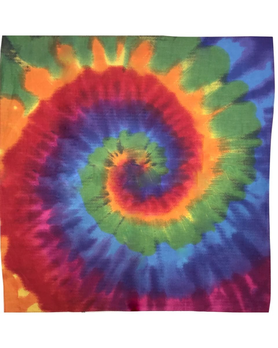 Rainbow tie dyed bandana - multicolor tie dye
